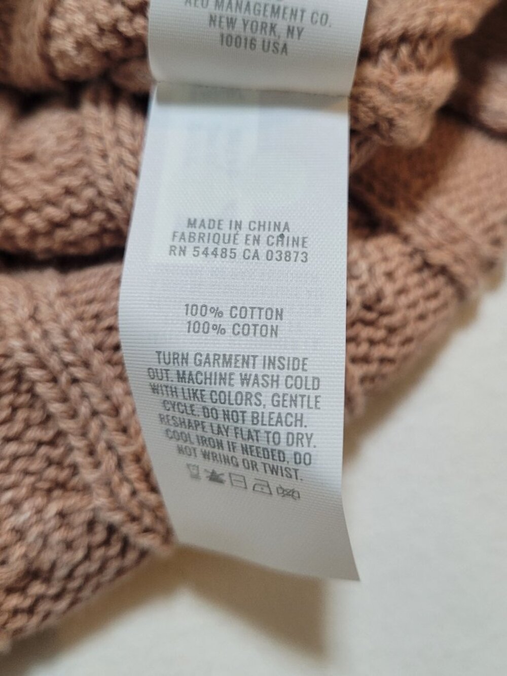Aerie Cable Knit Cropped Sweater Tan Small Modern Prep NWT Coquette - Picture 9 of 9
